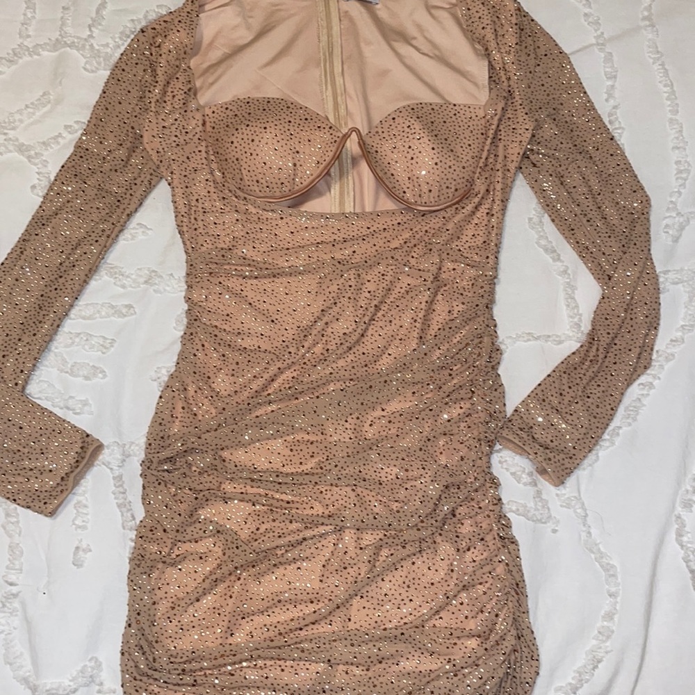 Oh Polly Cream Mini Dress